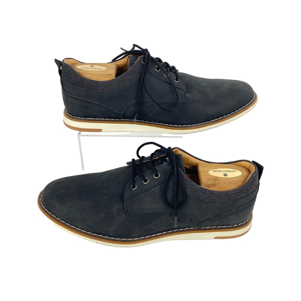 Steve Madden Oxford Shoes Men's 10 Black Loafers Ortholite Comfort 43 Faux Suede